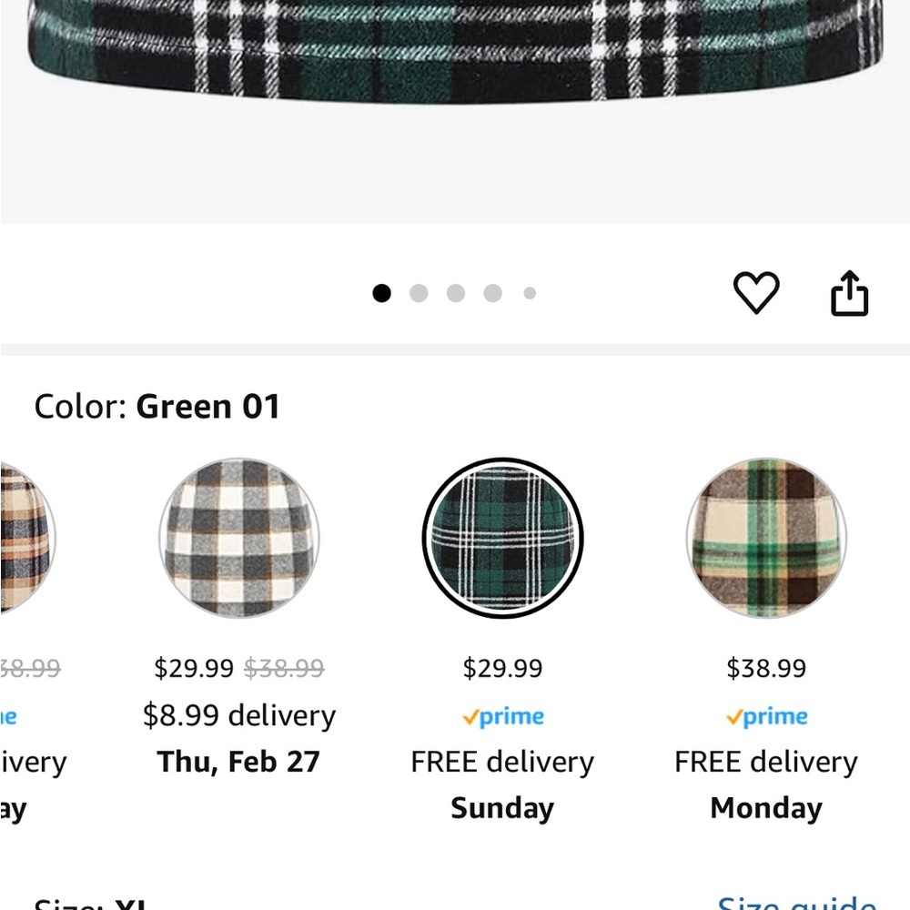 Green Plaid Wool Mini Skirt - Picture 5 of 6